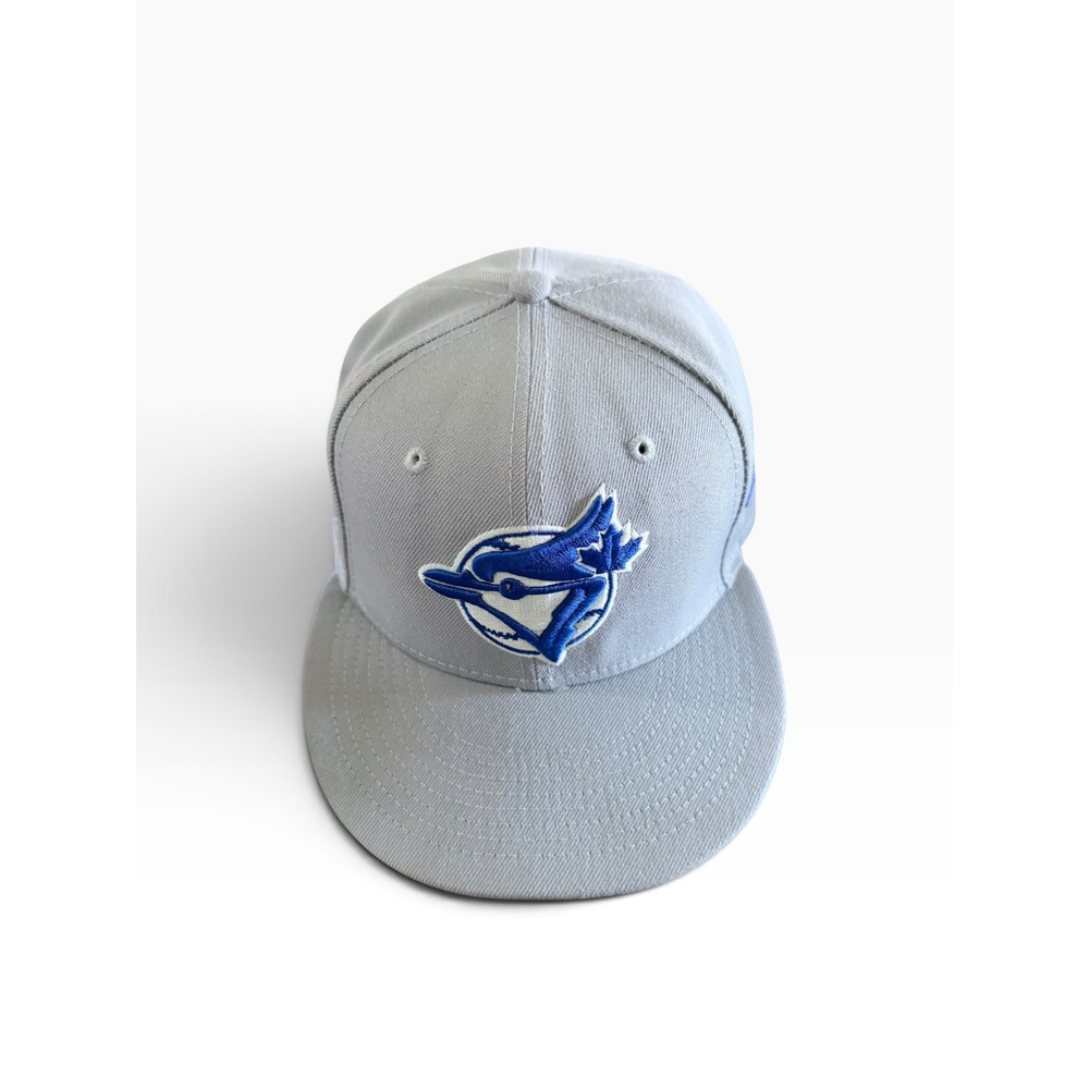 New Era 59FIFTY Toronto Blue Jays Hat Gray 25th Anniversary Side Patch 7 5/8